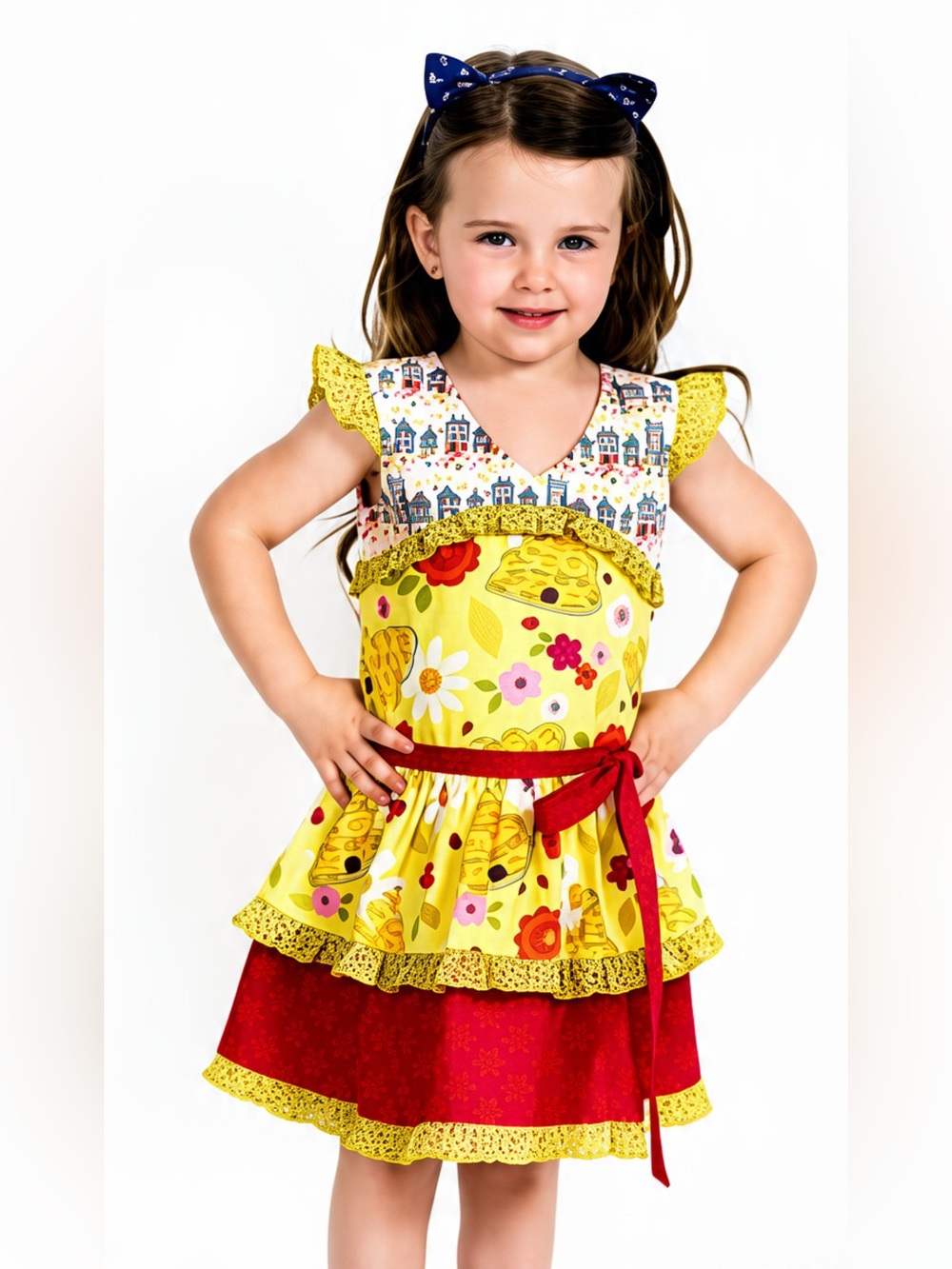 Jelly The Pug Boutique | Bee Sweet Collection Lilly Dress | Tiered Ruffled Hive